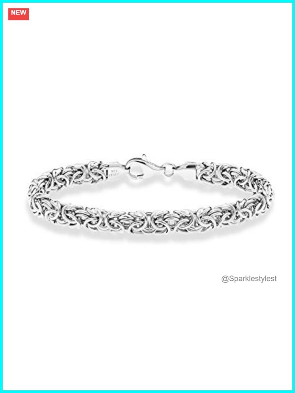 Italian 925 Sterling Silver Byzantine Bracelet Women